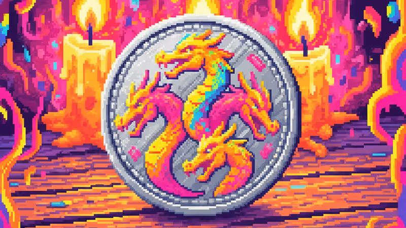 ターガリエン家の紋章が刻まれた古びた硬貨のクローズアップ