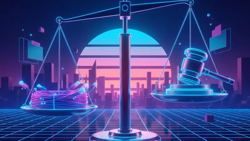 光ファイバーケーブルを奪い合うロボットの手のイメージ