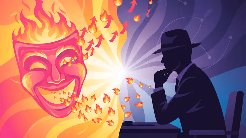 一個老式聚光燈照亮空曠舞台上的麥克風，隱喻傳奇喜劇王幕後的孤獨與光影