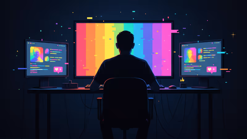 약혼녀의 변화를 상징하는 밝고 어두운 대비의 인물 실루엣