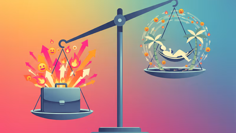 Briefcase and hammock on a balance scale