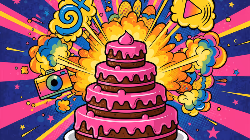 투박한 글씨로 유머러스한 문구가 적힌 화제의 케이크