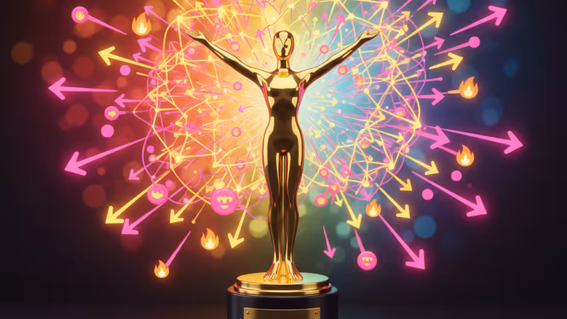 2026年アクター・アワードのトロフィーが光り輝くイメージ