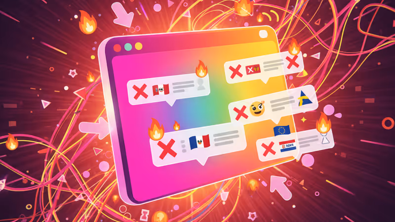 미국 중심의 세계지도를 보며 당황해하는 사람의 삽화