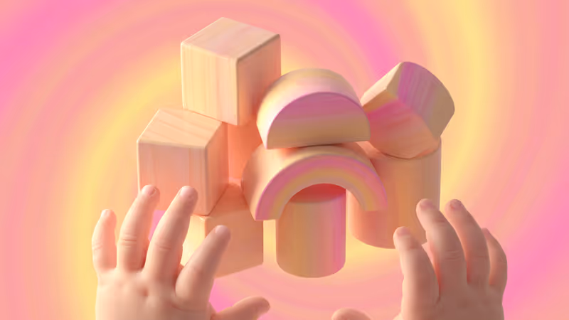 大人の変顔を見て楽しそうに笑う赤ちゃんの表情