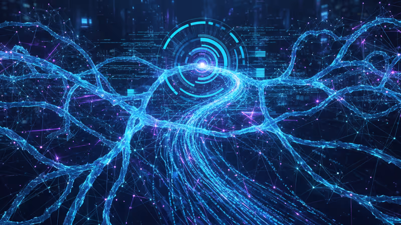 視覺化呈現數位信號在現代電網中流動的科技感圖像