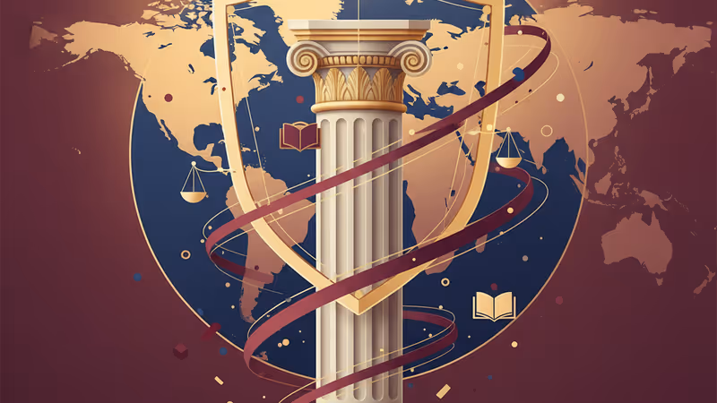 象徵門羅主義回歸與西洋文明挑戰的對比構圖