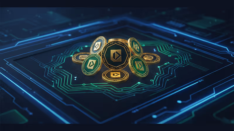 블록체인 기술과 결합된 디지털 주식 거래 화면 전경