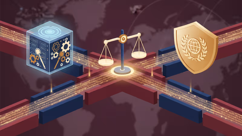 象徵 TikTok 美國合資公司成立的科技合作概念圖