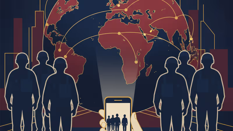 ICE 요원의 활동을 스마트폰으로 촬영하는 시민의 모습