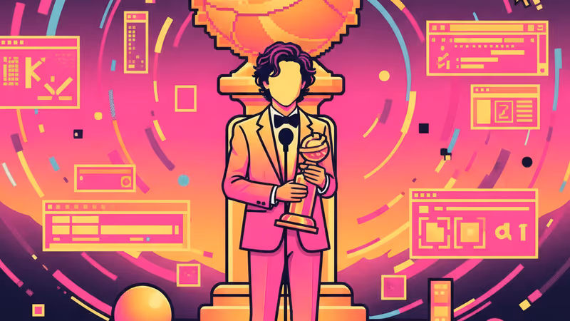 Timothée Chalamet smiling and holding a trophy at the 2026 Golden Globe Awards