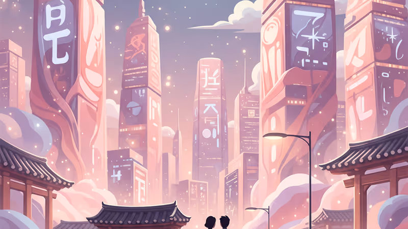 深夜の静かな通りで見つめ合うムン・サンミンとナム・ジヒョン