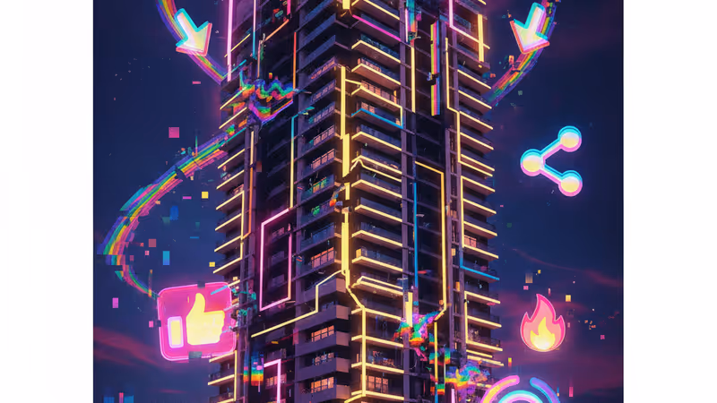 Night view of a Tokyo high-rise apartment building showing numerous balconies