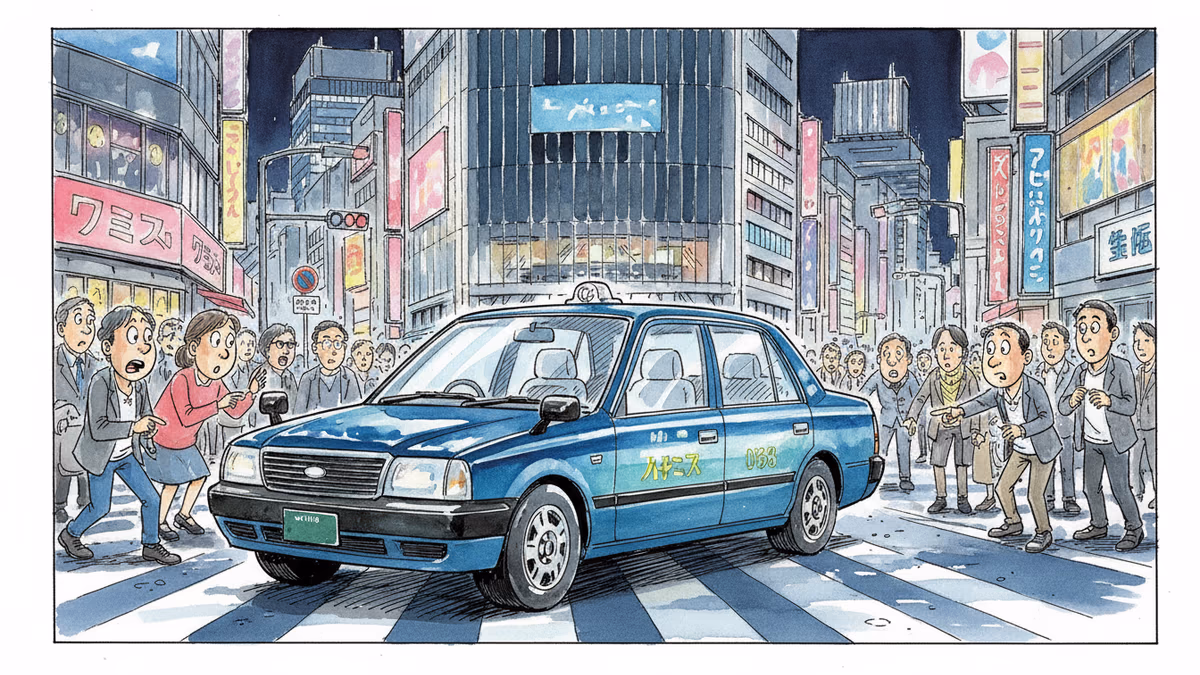 도쿄 택시 위에 핸들이 사라진다