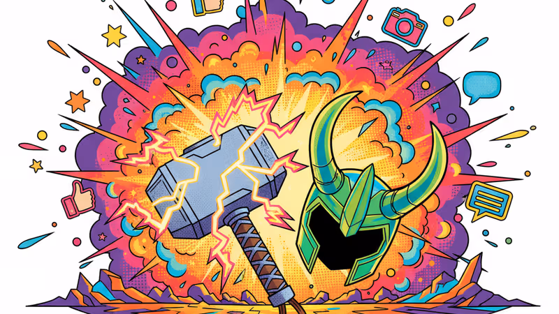 어벤져스 둠스데이의 로고와 닥터 둠의 실루엣이 겹쳐진 이미지