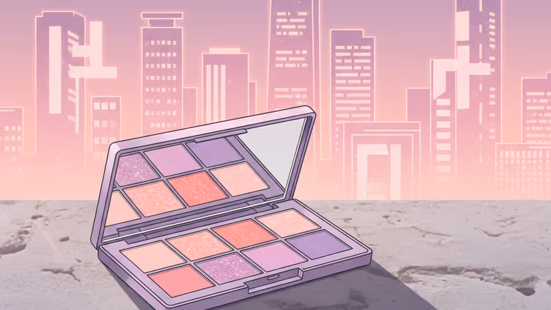 투크 블러셔 제품과 가루가 쏟아진 모습