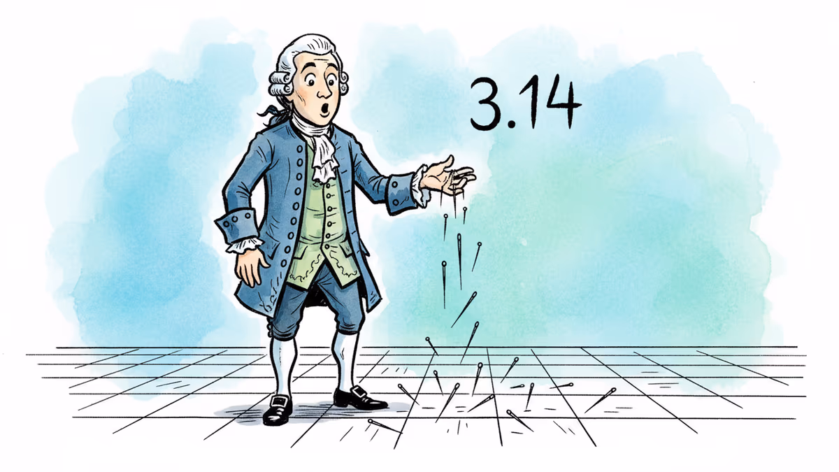 바늘 던지기로 원주율을 구한다고?
