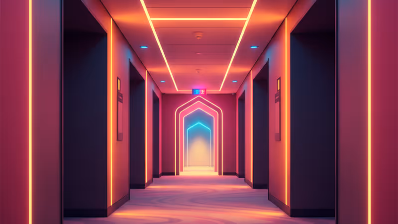 サンフランシスコの高級ホテルの静かな廊下の風景