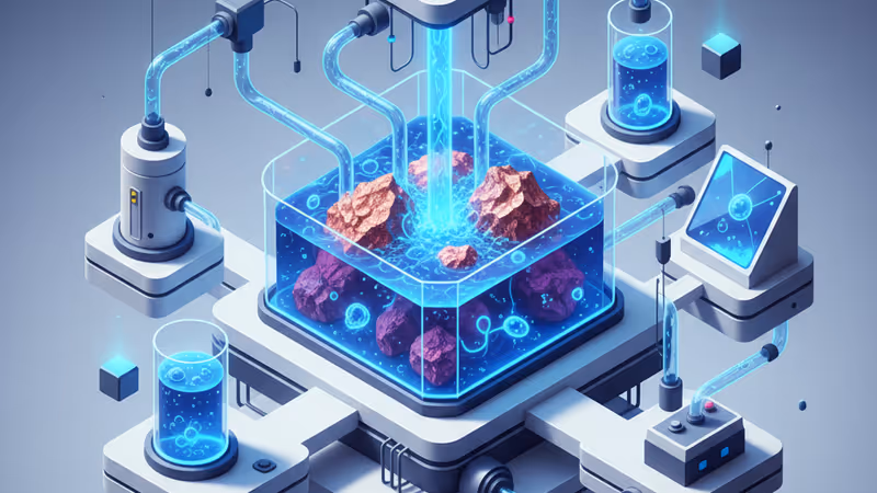 Lab experiment extracting copper from ore using microbes