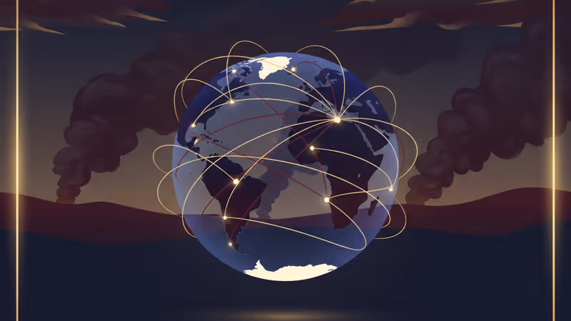 공습으로 인해 연기가 피어오르는 레바논 남부 언덕의 전경