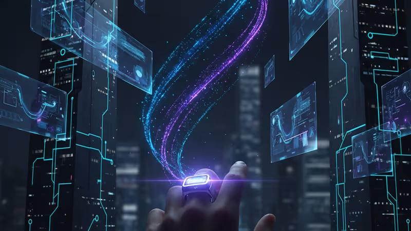 샌드바의 음성 인식 스마트 링 착용 모습