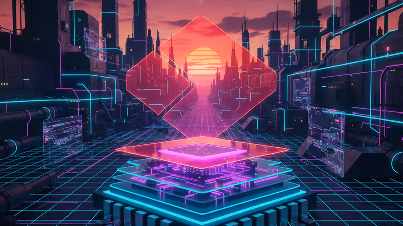 관세 부과를 상징하는 장벽 뒤의 AI 반도체 칩