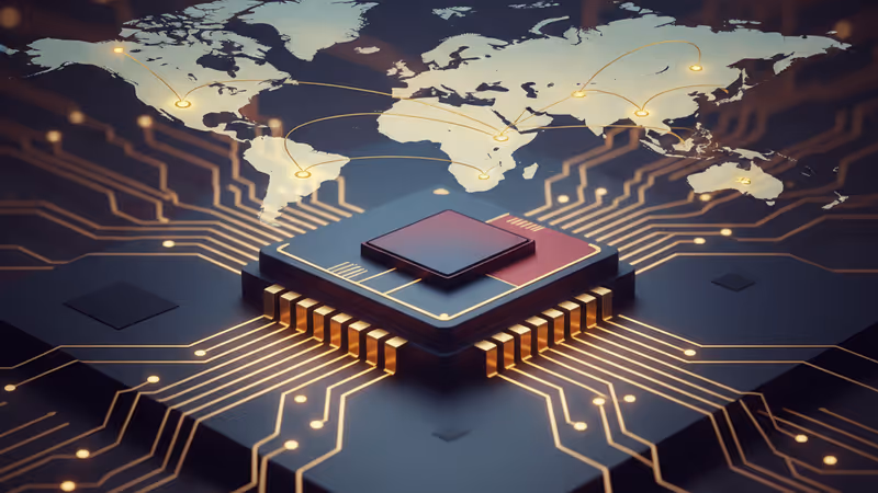 CES 2026で議論されたトランプ政権の半導体輸出戦略とNVIDIAチップのイメージ