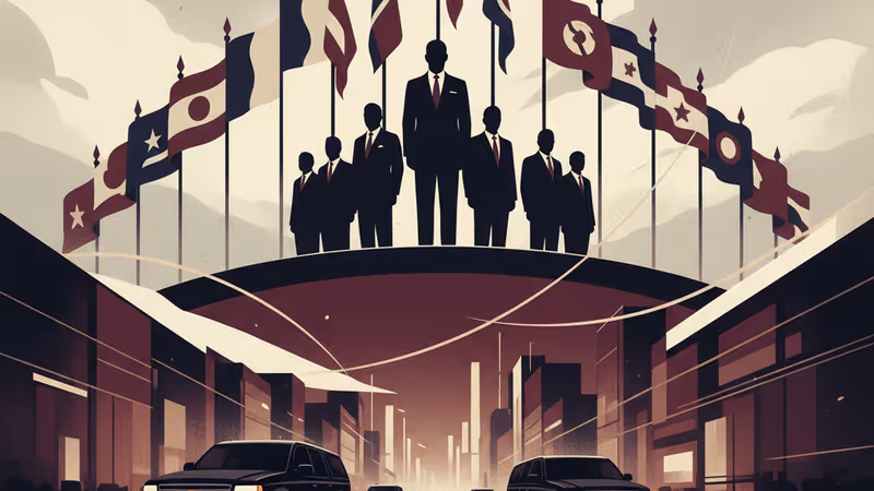 U.S. military convoy moving through the streets of New York City