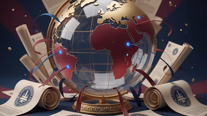 The Green Climate Fund headquarters in Incheon overlaid with the U.S. flag