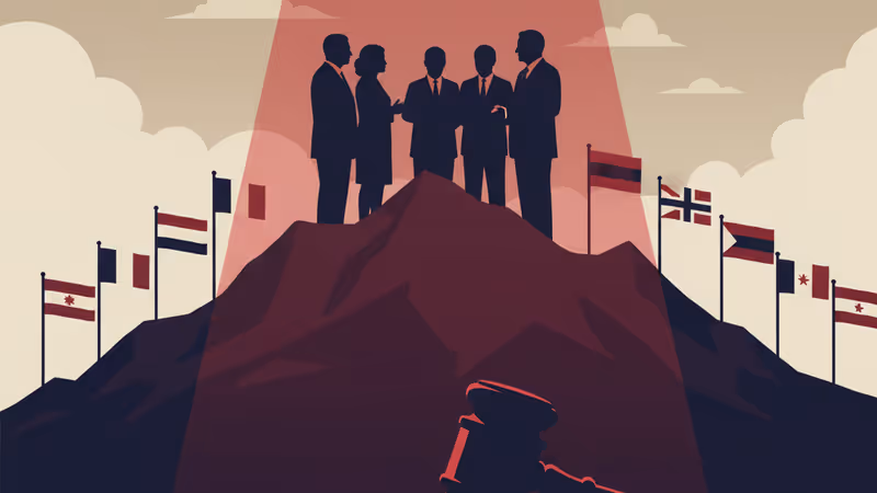 美國護照與司法木槌放置於桌面，象徵公民權面臨法律審查