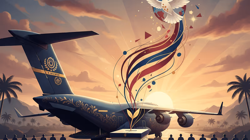 US military transport plane parked on a runway symbolizing regional pressure