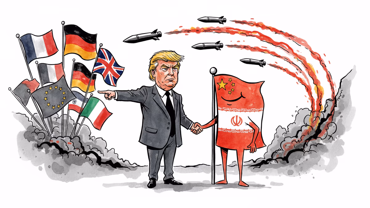 트럼프, 유럽 동맹국은 비판하고 중국은 칭찬하며 이란 공격 정당화