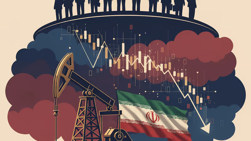 イランと世界を結ぶ貿易路を遮断する関税の壁のイメージ