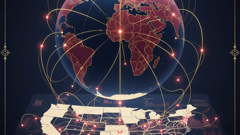 Graphic representing the US economy and judicial system crisis