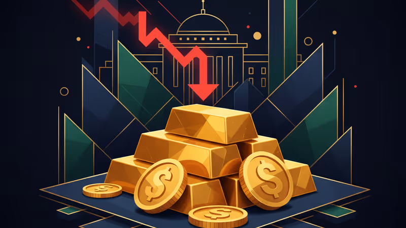 米国議事堂と乱高下する株価チャートのイメージ