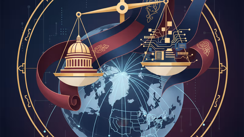 북극권 지도가 놓인 회의실 전경과 그린란드 지역 강조