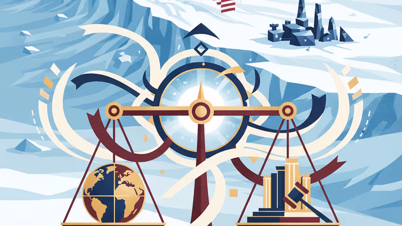 グリーンランドを中心とした北極圏の戦略的地図