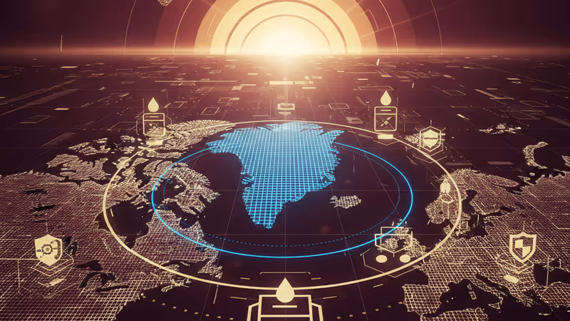 格陵蘭島的數位戰略藍圖與地緣政治佈局示意圖