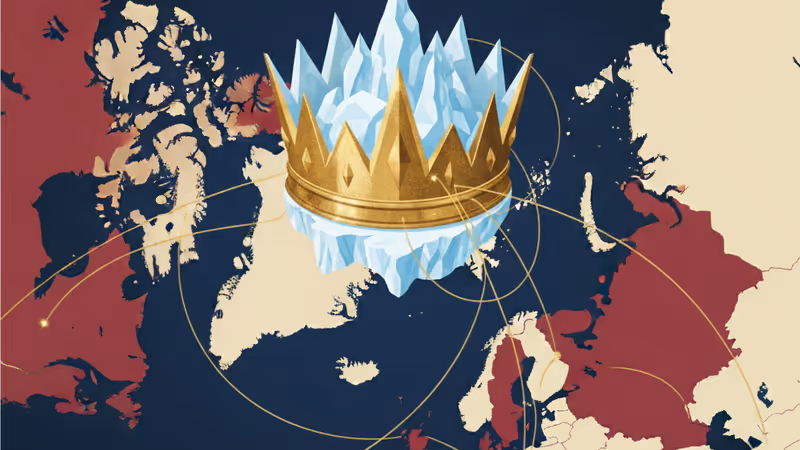 Artistic depiction of an iceberg representing Greenland sovereignty