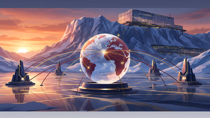 グリーンランドの地図とアメリカ・デンマークの国旗が重なる地政学的イメージ