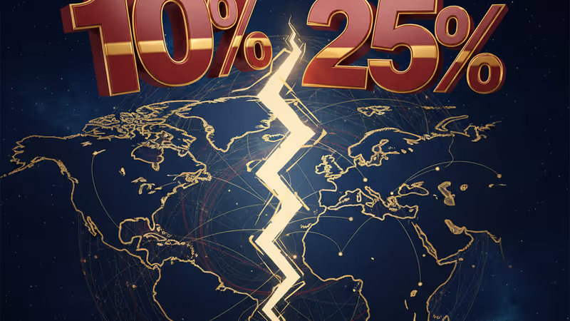 Infographic showing US tariffs and Greenland map