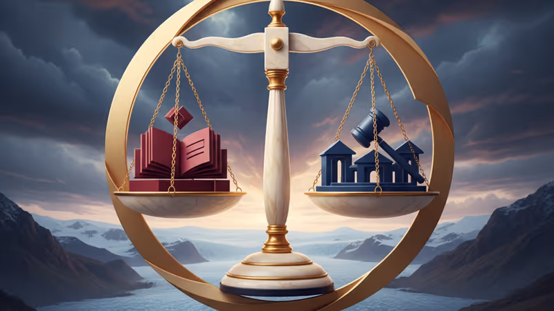 Icy fjords and colorful houses in a Greenlandic village