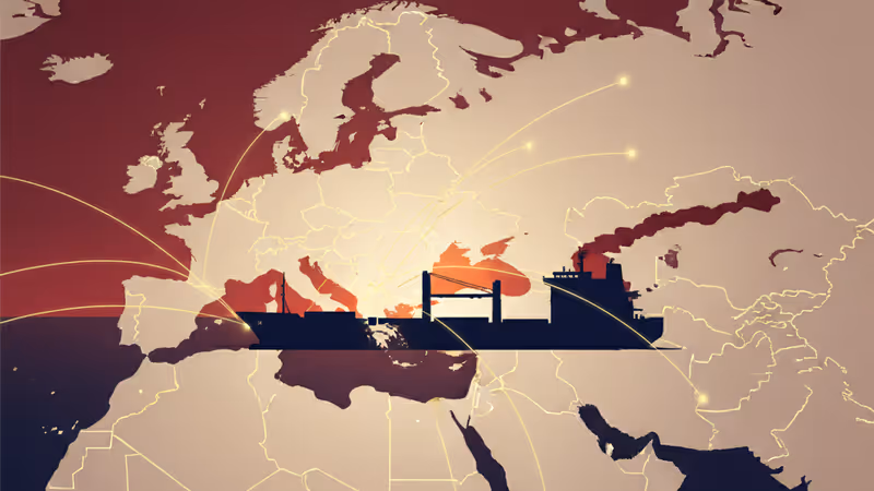 이란 거래 국가에 대한 25% 관세 부과를 상징하는 이미지