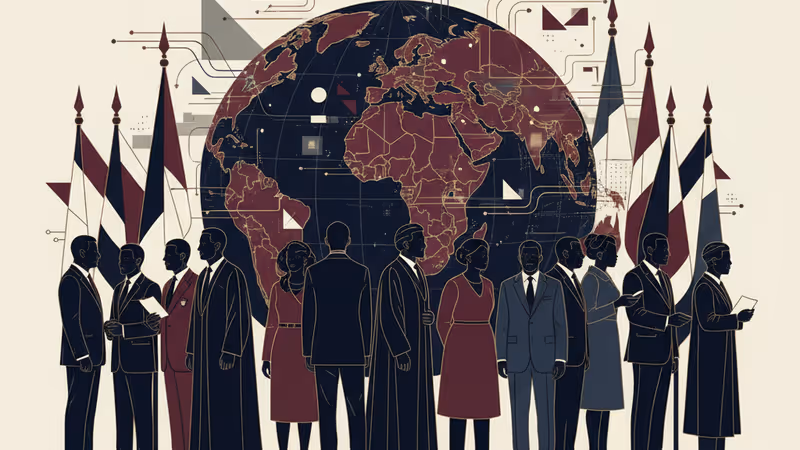 트럼프와 네타냐후의 회담을 상징하는 외교적 배경 이미지