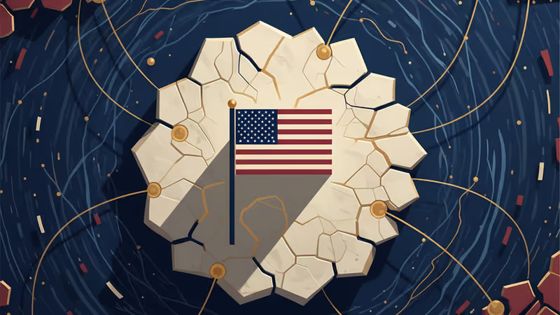 グリーンランドの氷山と関税を象徴するグラフィックの合成画像