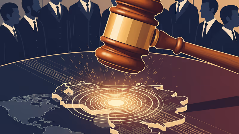 象徵馬杜羅被捕與美國內部政治爭議的示意圖