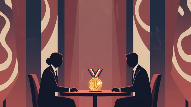 The Nobel Peace Prize medal on a White House table