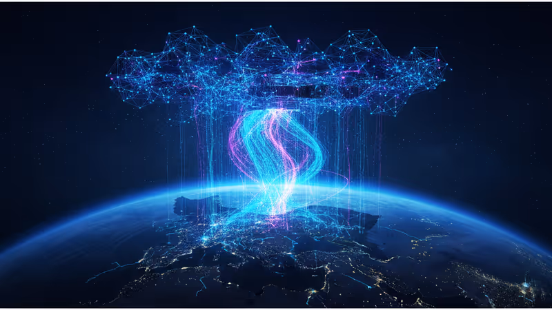 在伊朗上空嘗試連線的 Starlink 衛星數位示意圖