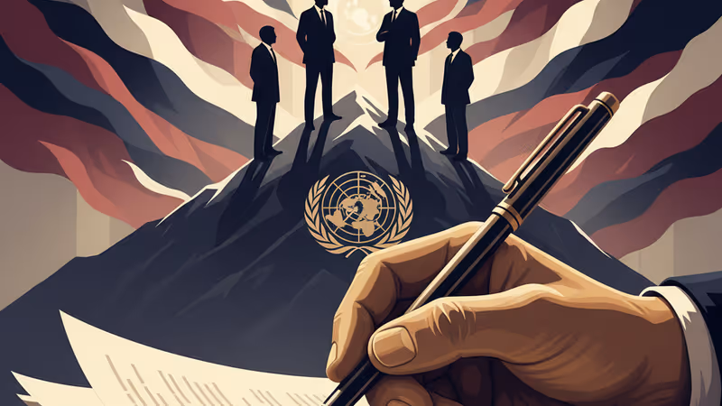도널드 트럼프 대통령의 국제기구 탈퇴 비망록 서명을 상징하는 이미지