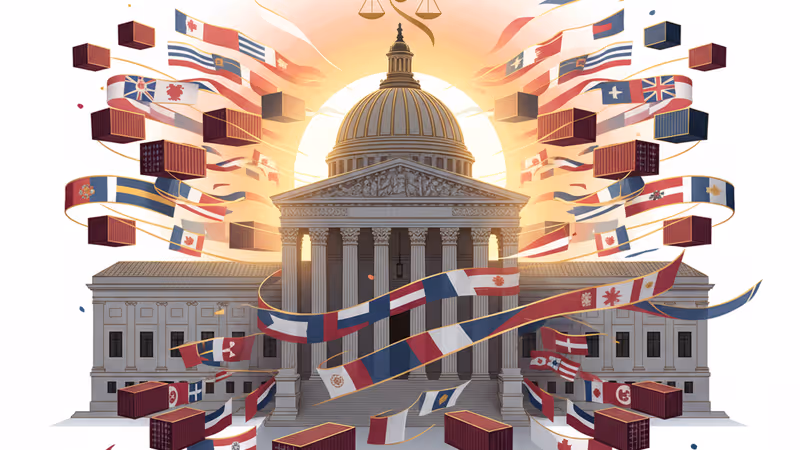 U.S. Supreme Court building representing global trade legal battle